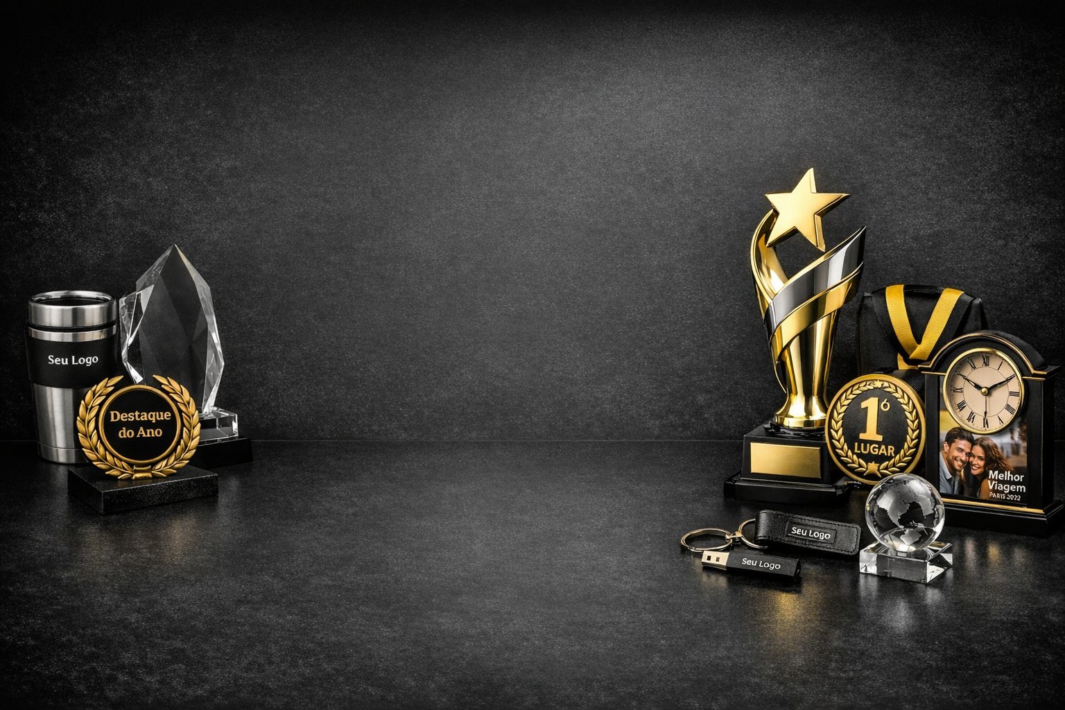 Troféus personalizados em acrílico, medalhas e brindes corporativos de qualidade premium